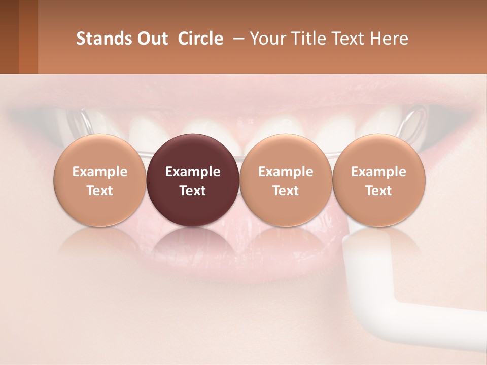 A Woman Is Brushing Her Teeth With A Toothbrush PowerPoint Template