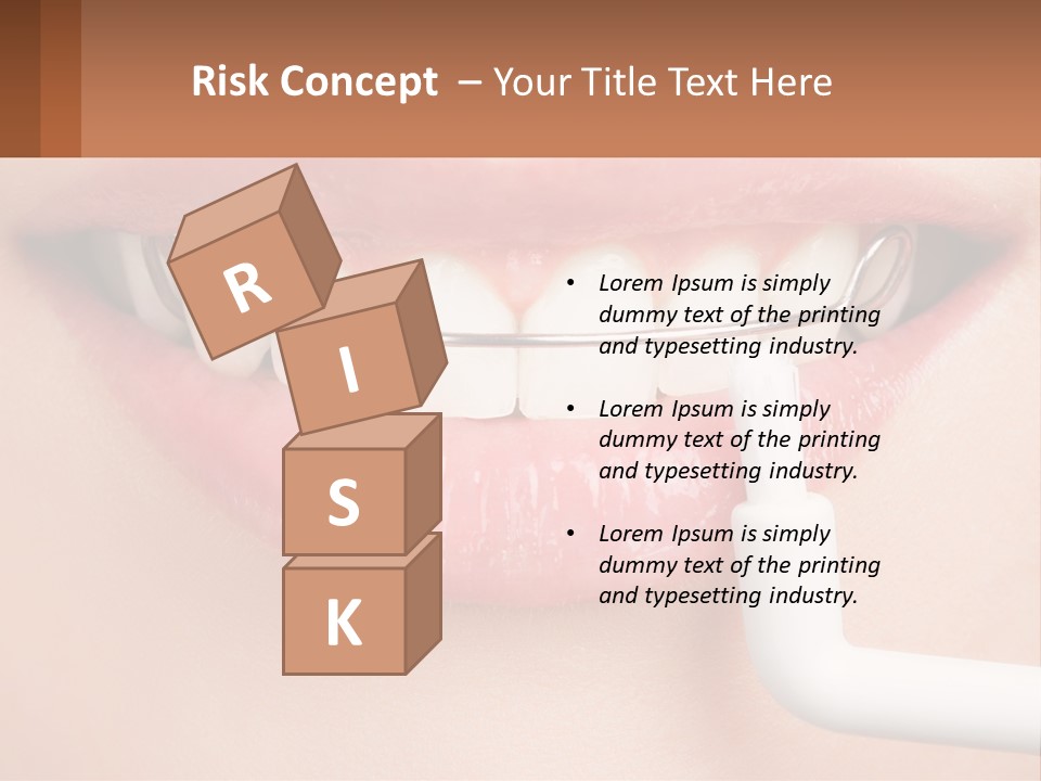 A Woman Is Brushing Her Teeth With A Toothbrush PowerPoint Template
