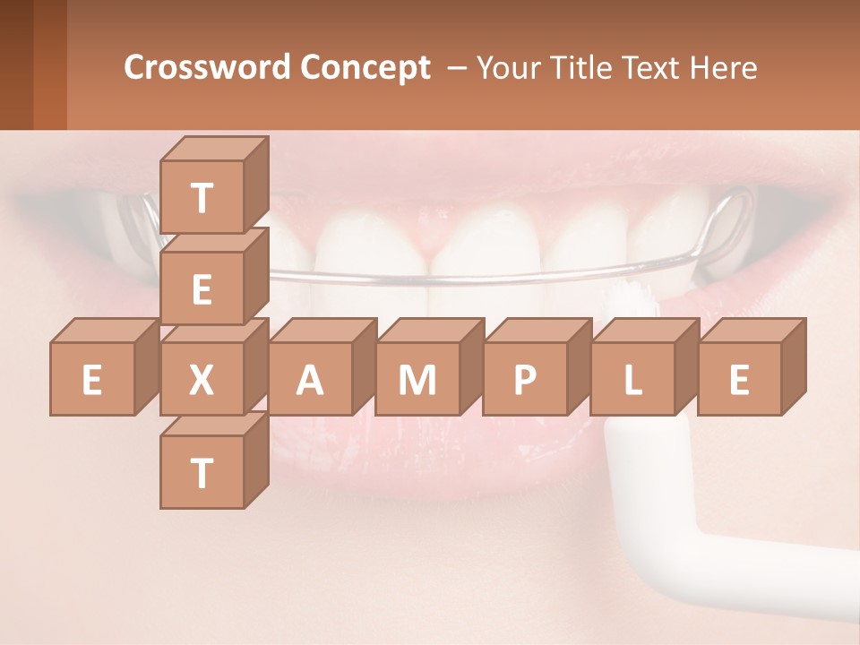 A Woman Is Brushing Her Teeth With A Toothbrush PowerPoint Template