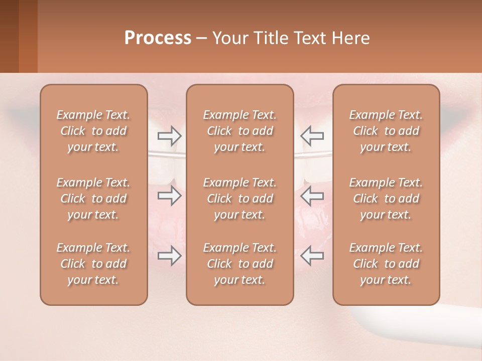 A Woman Is Brushing Her Teeth With A Toothbrush PowerPoint Template