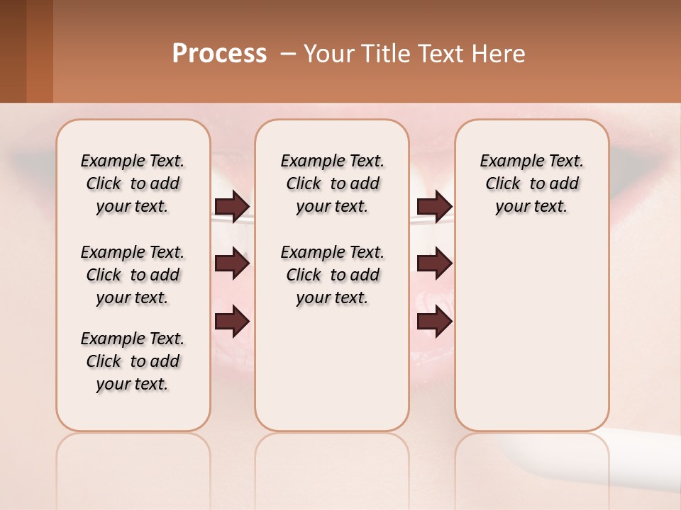 A Woman Is Brushing Her Teeth With A Toothbrush PowerPoint Template