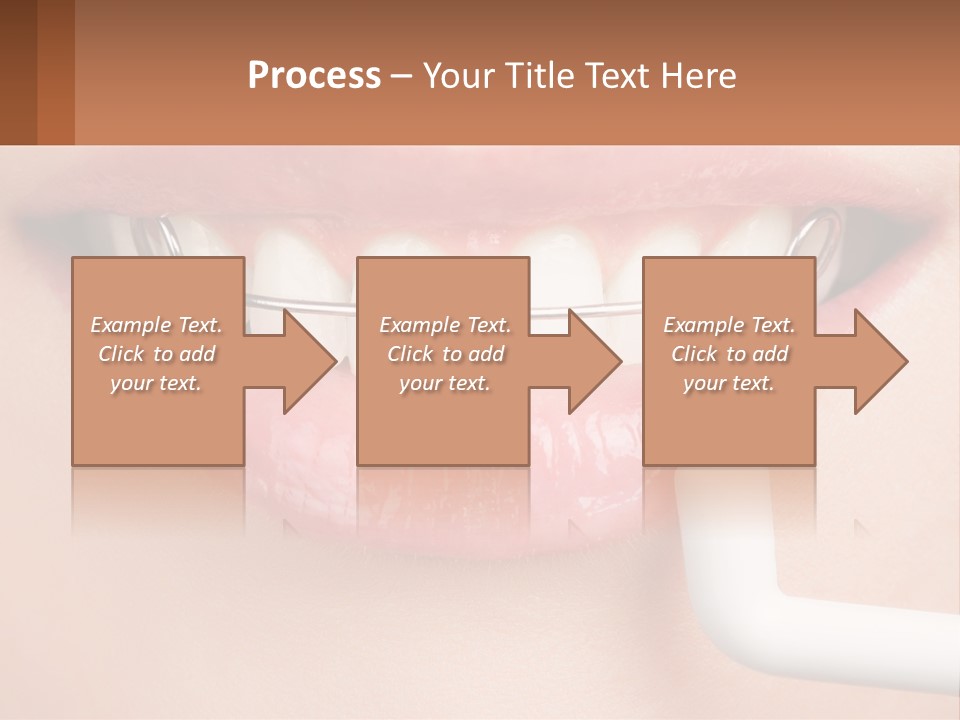 A Woman Is Brushing Her Teeth With A Toothbrush PowerPoint Template