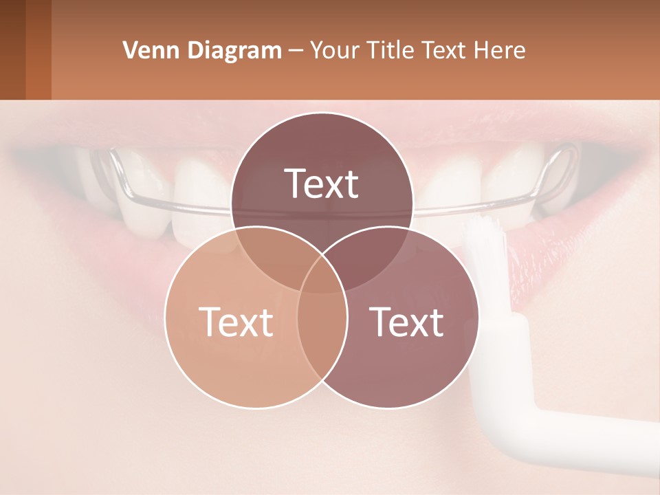 A Woman Is Brushing Her Teeth With A Toothbrush PowerPoint Template