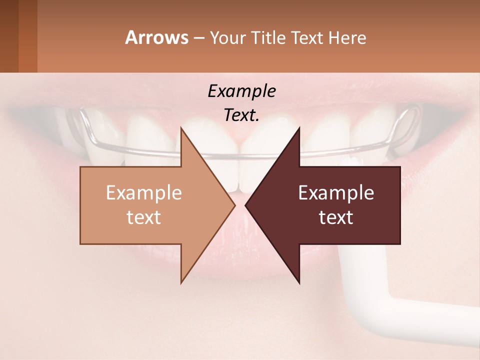 A Woman Is Brushing Her Teeth With A Toothbrush PowerPoint Template