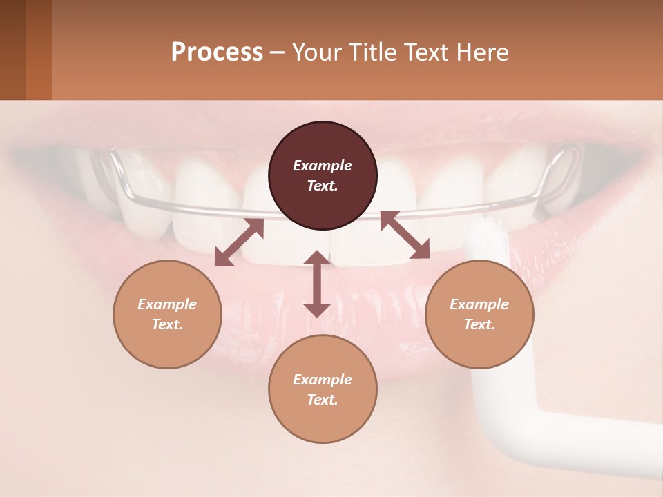 A Woman Is Brushing Her Teeth With A Toothbrush PowerPoint Template