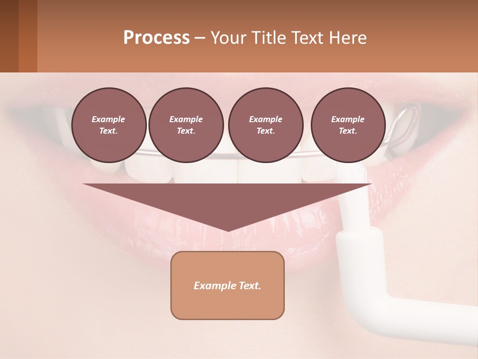 A Woman Is Brushing Her Teeth With A Toothbrush PowerPoint Template