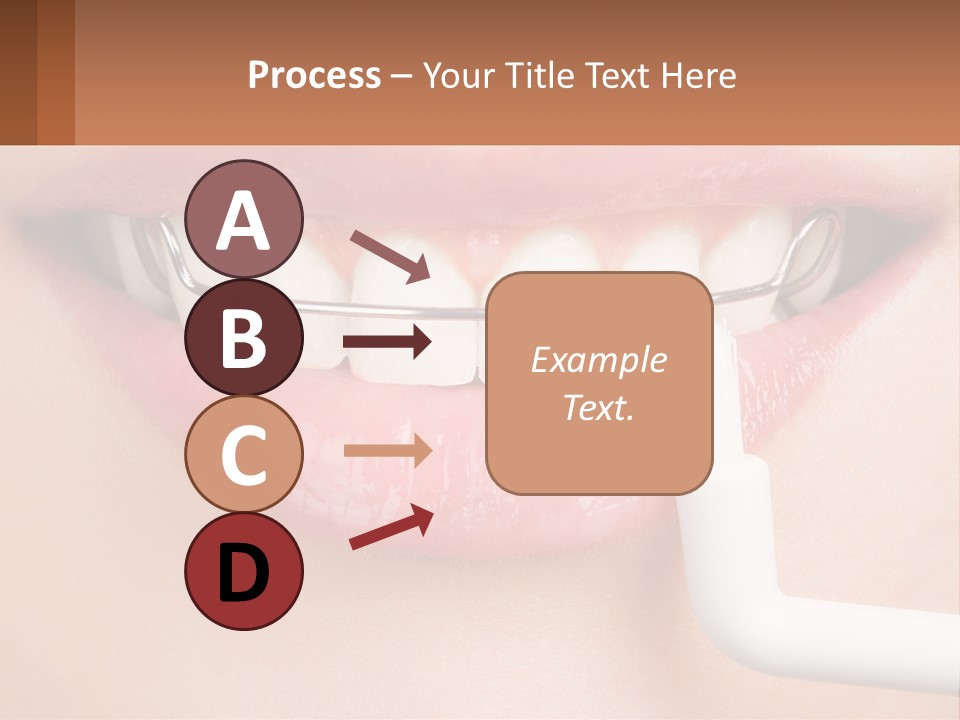 A Woman Is Brushing Her Teeth With A Toothbrush PowerPoint Template