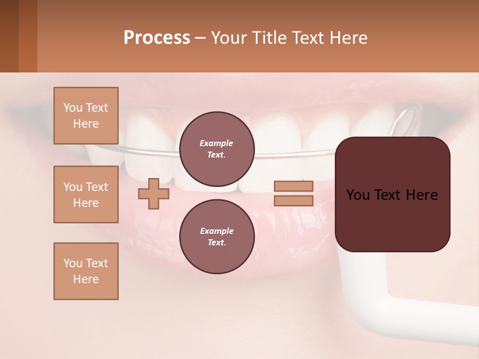 A Woman Is Brushing Her Teeth With A Toothbrush PowerPoint Template