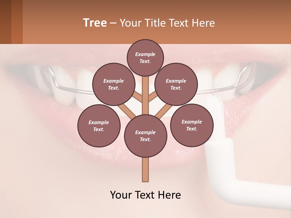 A Woman Is Brushing Her Teeth With A Toothbrush PowerPoint Template