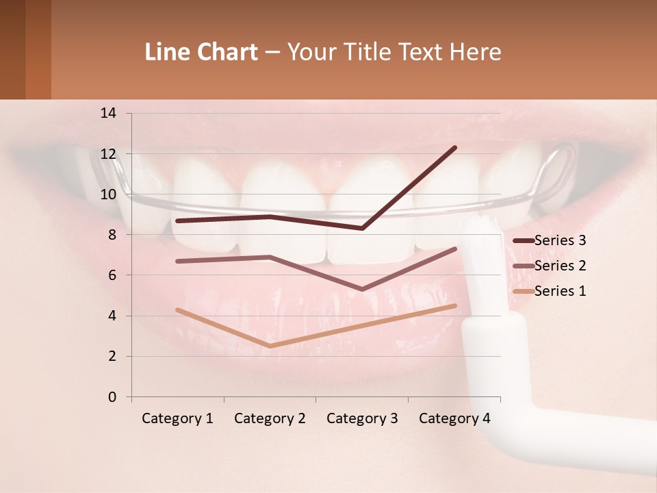 A Woman Is Brushing Her Teeth With A Toothbrush PowerPoint Template