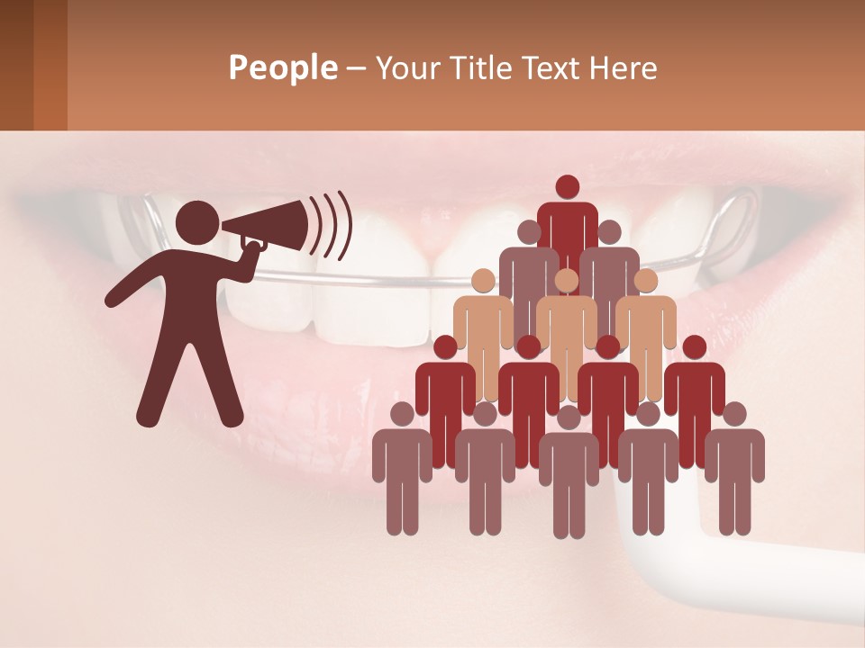 A Woman Is Brushing Her Teeth With A Toothbrush PowerPoint Template