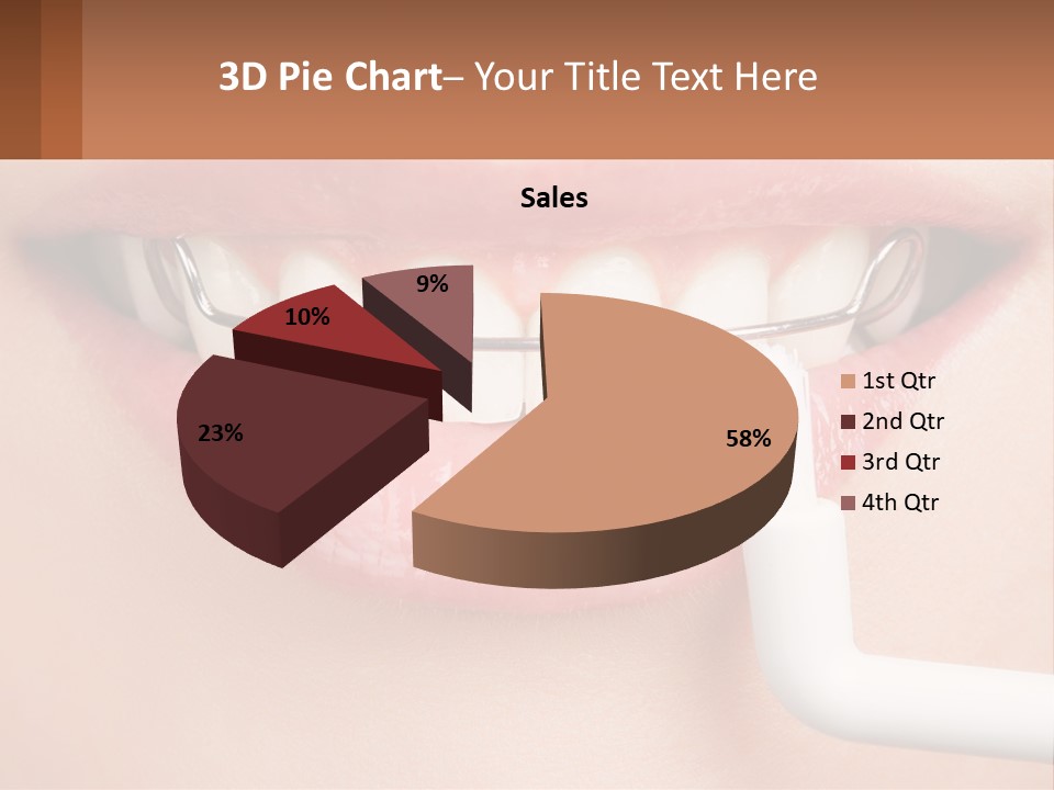 A Woman Is Brushing Her Teeth With A Toothbrush PowerPoint Template