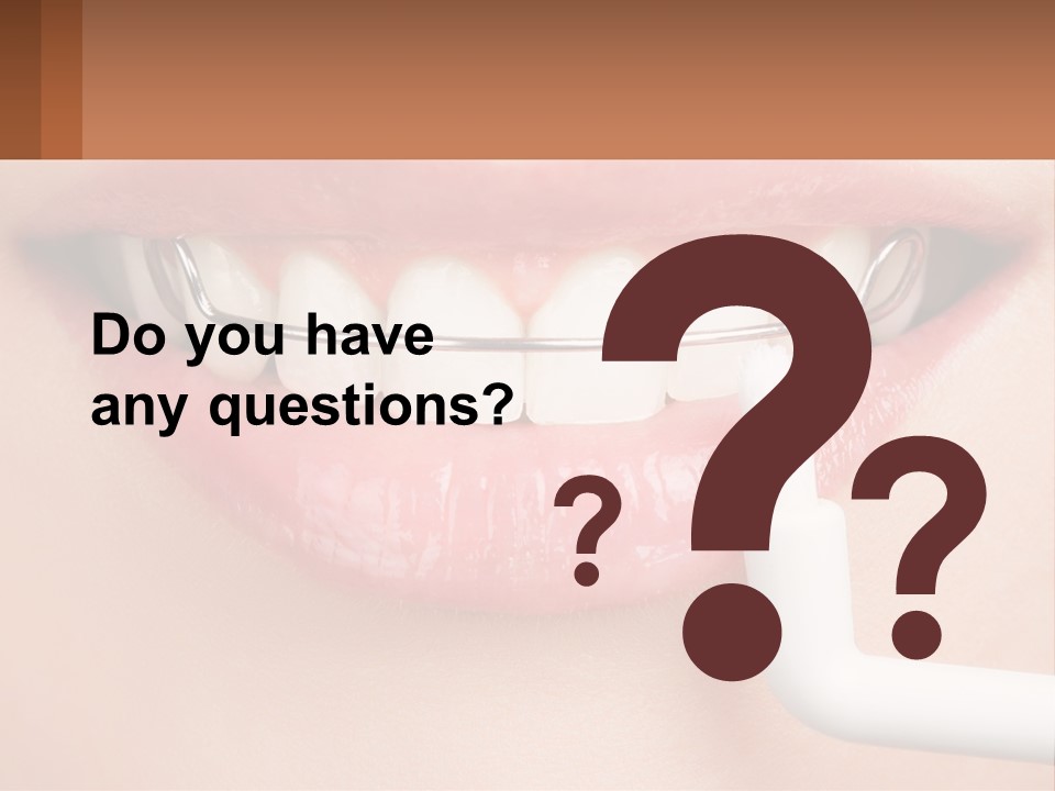 A Woman Is Brushing Her Teeth With A Toothbrush PowerPoint Template