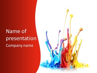 A Colorful Splash Of Paint On A White Background PowerPoint Template