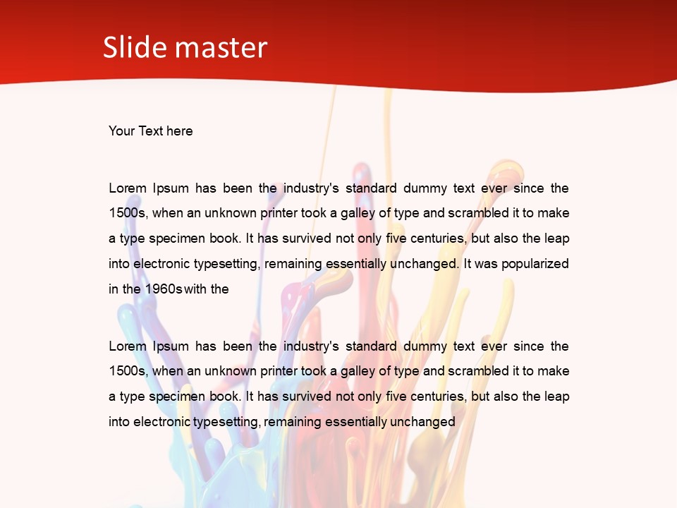 A Colorful Splash Of Paint On A White Background PowerPoint Template