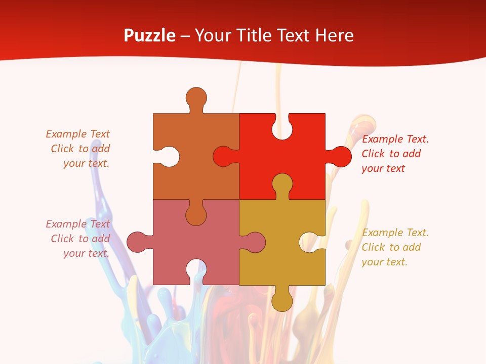 A Colorful Splash Of Paint On A White Background PowerPoint Template