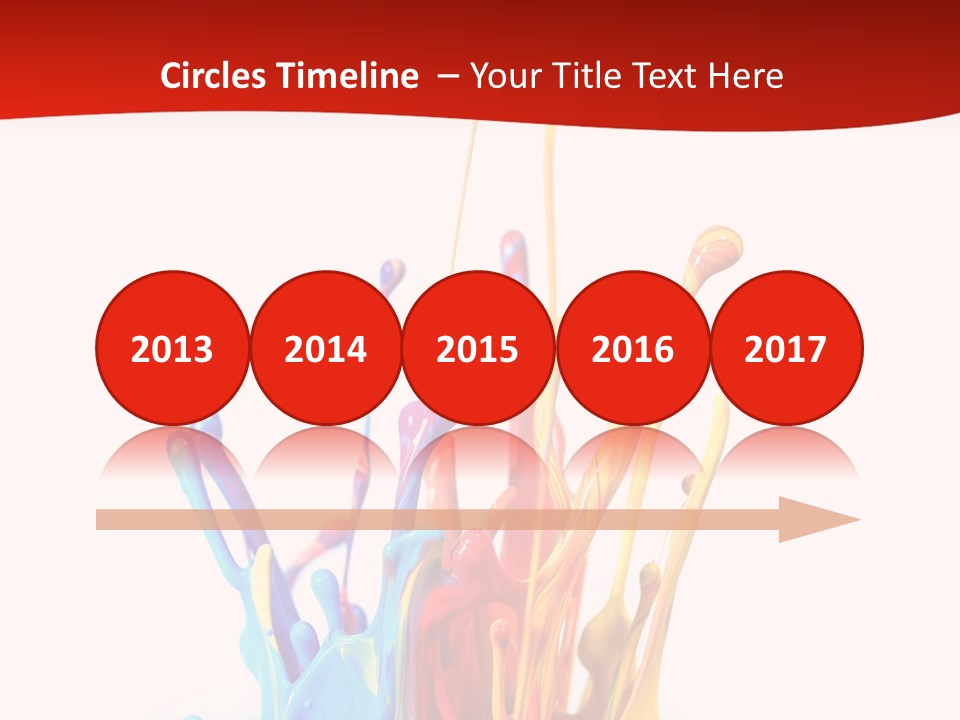 A Colorful Splash Of Paint On A White Background PowerPoint Template