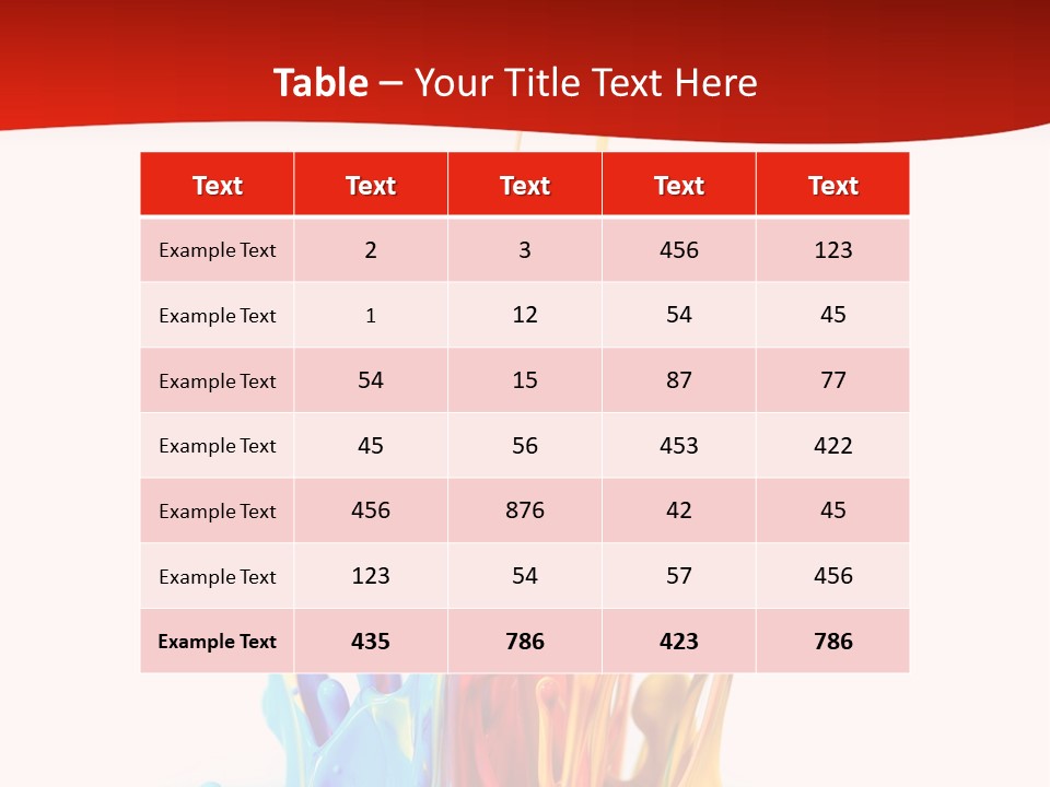 A Colorful Splash Of Paint On A White Background PowerPoint Template