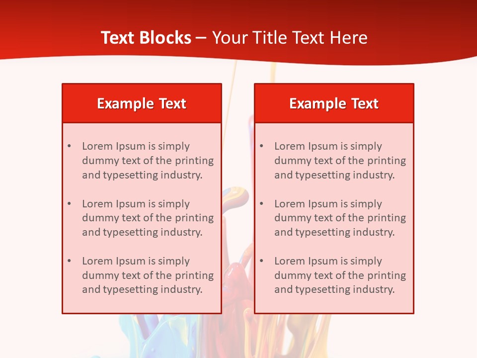 A Colorful Splash Of Paint On A White Background PowerPoint Template