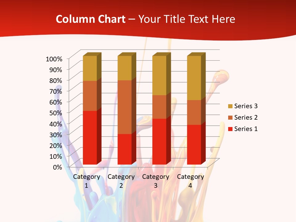 A Colorful Splash Of Paint On A White Background PowerPoint Template