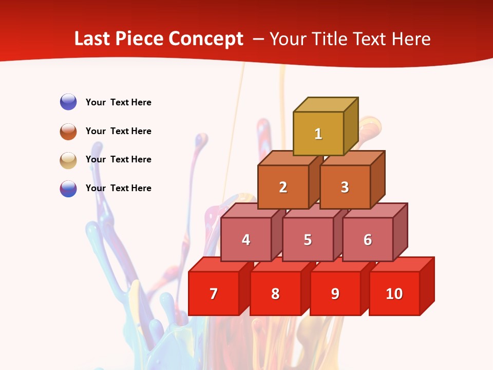 A Colorful Splash Of Paint On A White Background PowerPoint Template