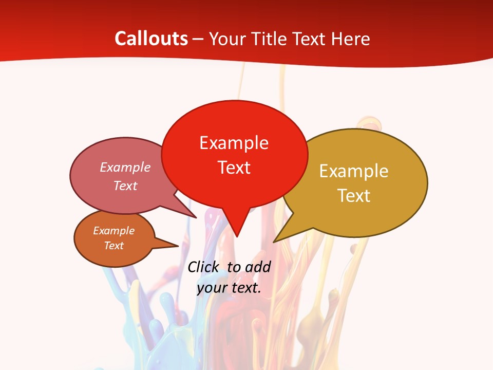 A Colorful Splash Of Paint On A White Background PowerPoint Template