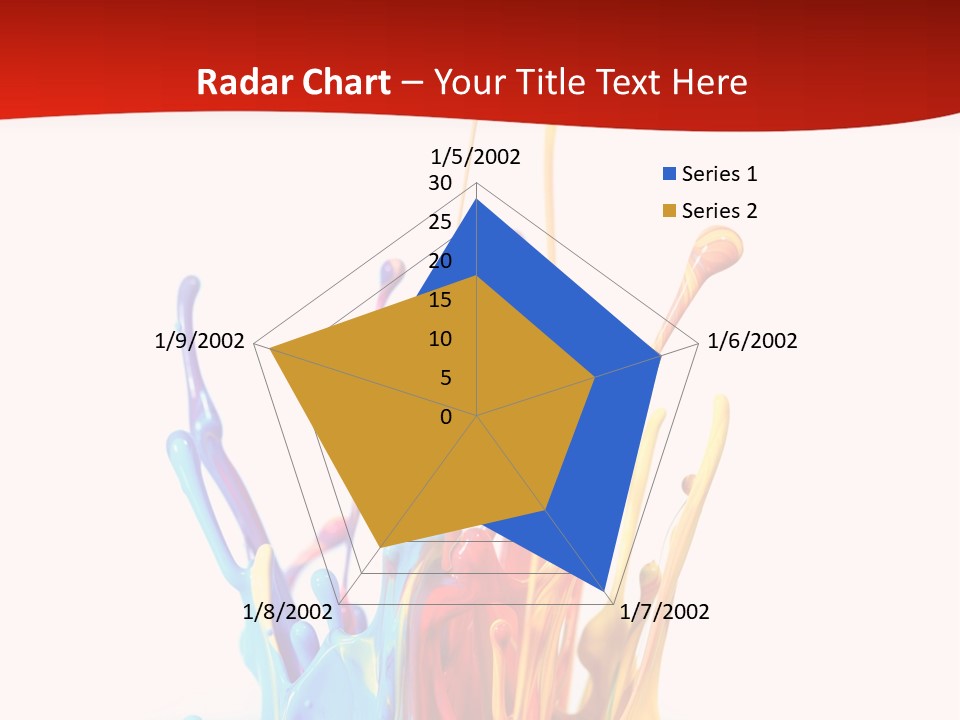 A Colorful Splash Of Paint On A White Background PowerPoint Template