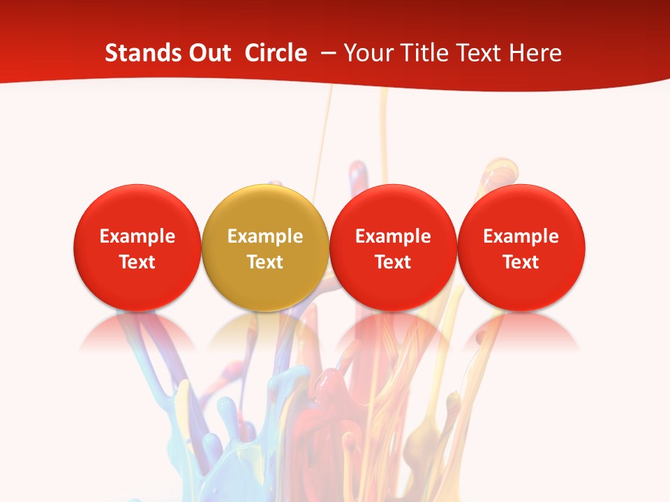 A Colorful Splash Of Paint On A White Background PowerPoint Template