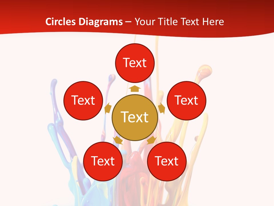 A Colorful Splash Of Paint On A White Background PowerPoint Template