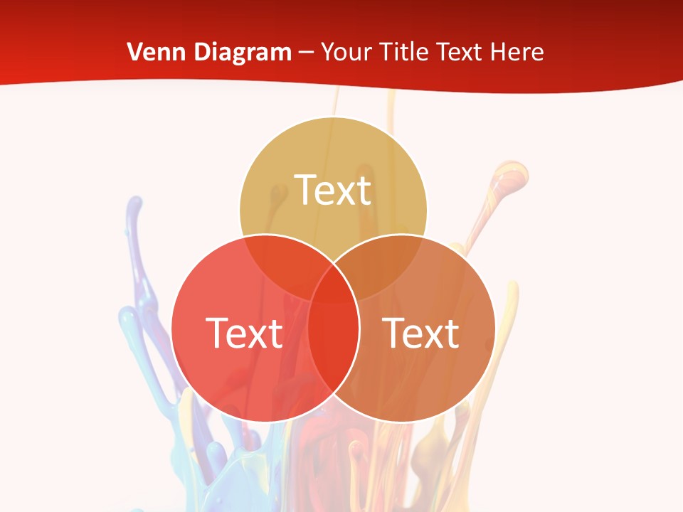 A Colorful Splash Of Paint On A White Background PowerPoint Template