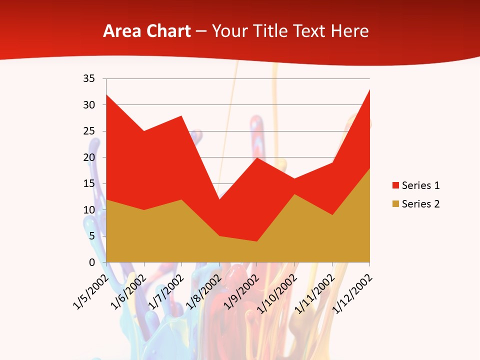 A Colorful Splash Of Paint On A White Background PowerPoint Template