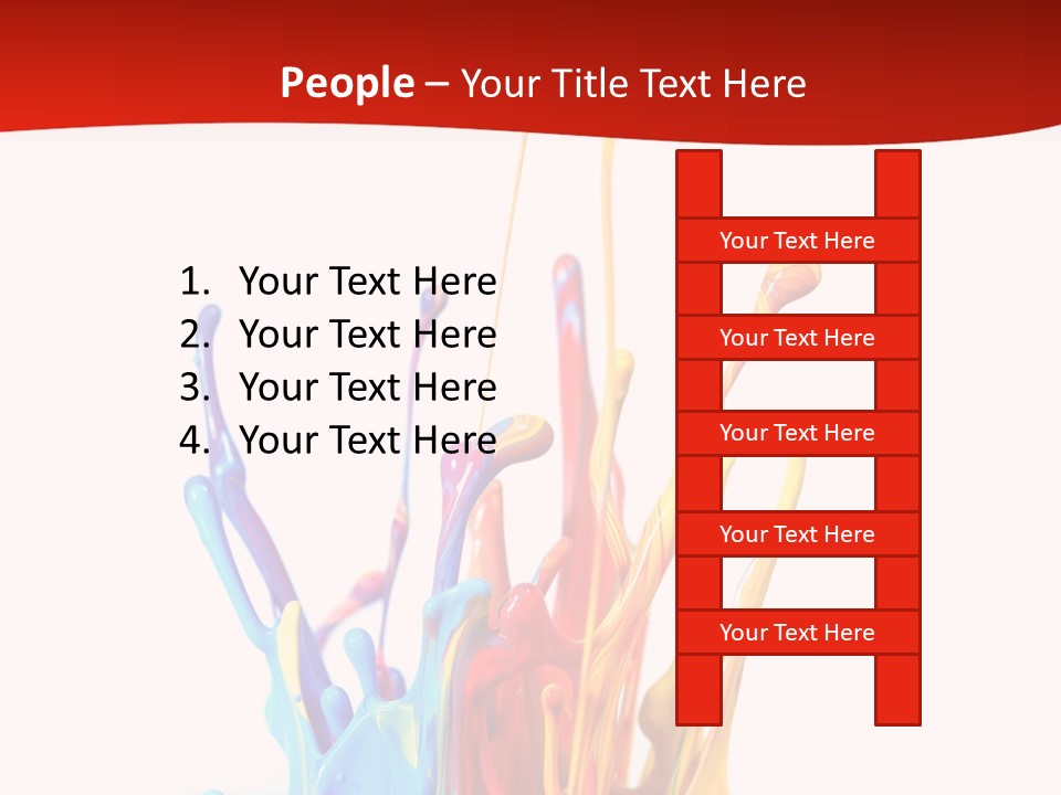 A Colorful Splash Of Paint On A White Background PowerPoint Template