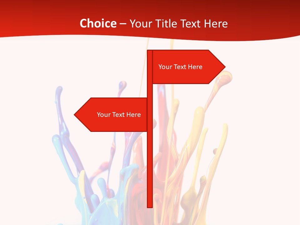 A Colorful Splash Of Paint On A White Background PowerPoint Template