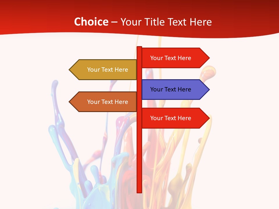 A Colorful Splash Of Paint On A White Background PowerPoint Template