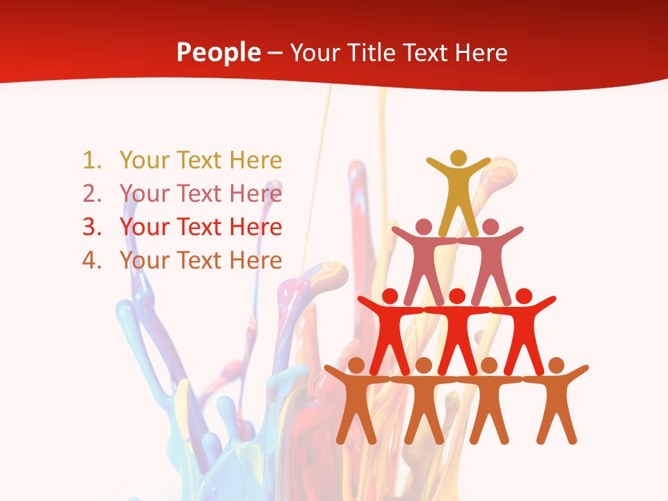 A Colorful Splash Of Paint On A White Background PowerPoint Template