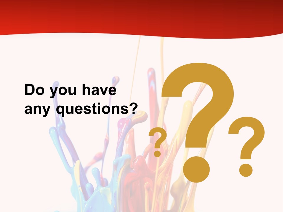 A Colorful Splash Of Paint On A White Background PowerPoint Template