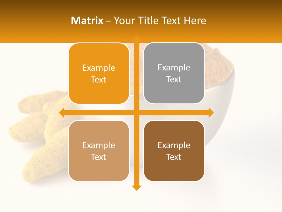 A Metal Bowl Filled With Yellow Powder Next To A Pile Of Yellow Powder PowerPoint Template