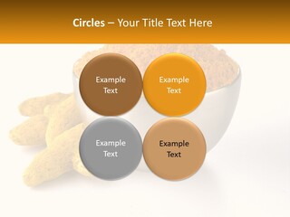 A Metal Bowl Filled With Yellow Powder Next To A Pile Of Yellow Powder PowerPoint Template