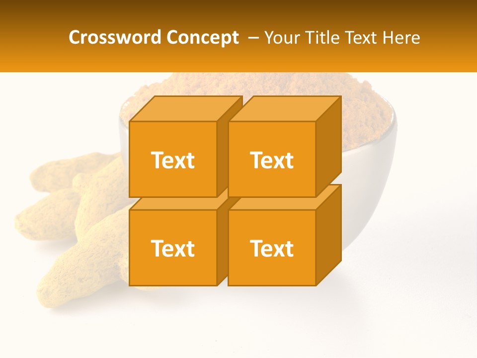 A Metal Bowl Filled With Yellow Powder Next To A Pile Of Yellow Powder PowerPoint Template