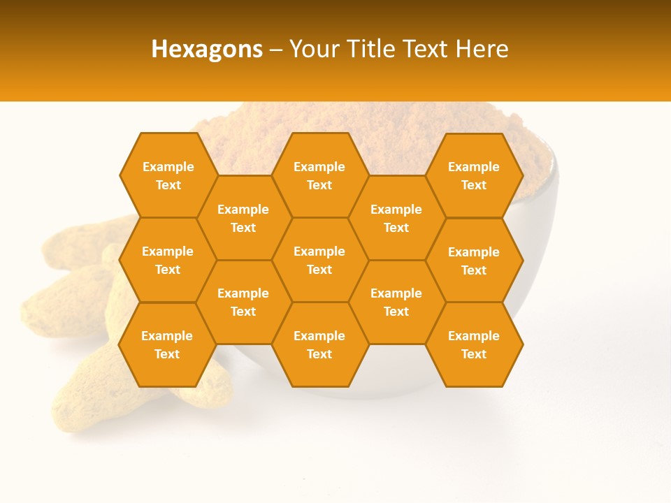 A Metal Bowl Filled With Yellow Powder Next To A Pile Of Yellow Powder PowerPoint Template