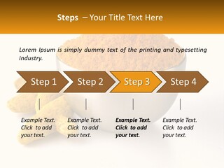 A Metal Bowl Filled With Yellow Powder Next To A Pile Of Yellow Powder PowerPoint Template