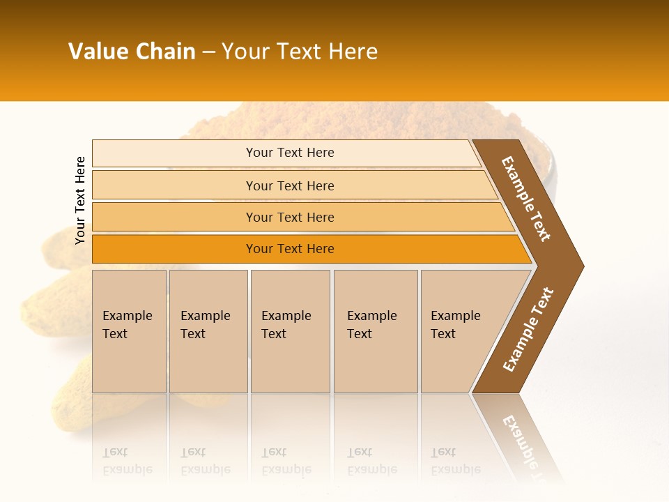A Metal Bowl Filled With Yellow Powder Next To A Pile Of Yellow Powder PowerPoint Template