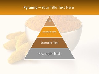 A Metal Bowl Filled With Yellow Powder Next To A Pile Of Yellow Powder PowerPoint Template