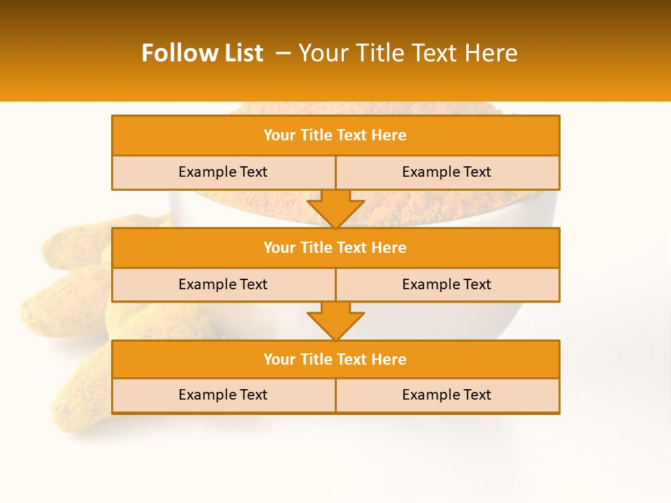 A Metal Bowl Filled With Yellow Powder Next To A Pile Of Yellow Powder PowerPoint Template