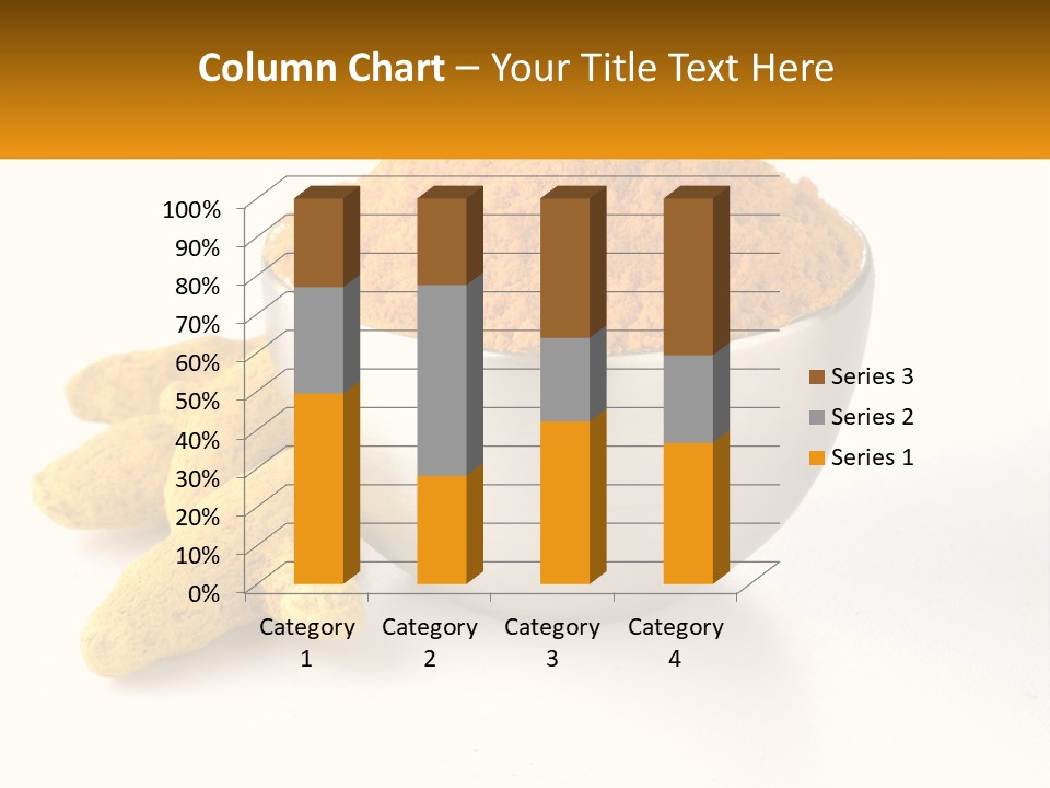 A Metal Bowl Filled With Yellow Powder Next To A Pile Of Yellow Powder PowerPoint Template
