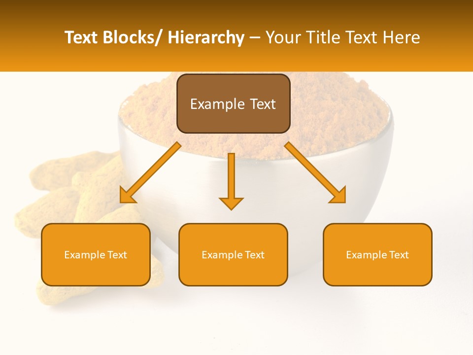 A Metal Bowl Filled With Yellow Powder Next To A Pile Of Yellow Powder PowerPoint Template