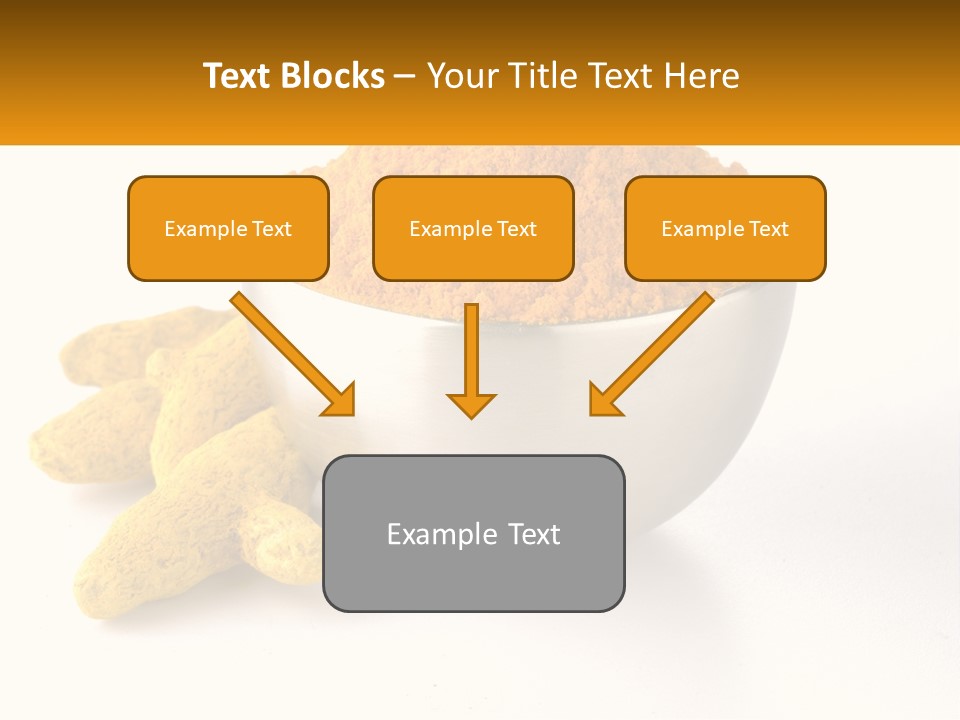 A Metal Bowl Filled With Yellow Powder Next To A Pile Of Yellow Powder PowerPoint Template