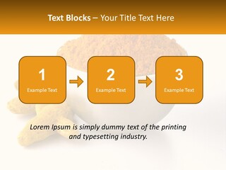 A Metal Bowl Filled With Yellow Powder Next To A Pile Of Yellow Powder PowerPoint Template