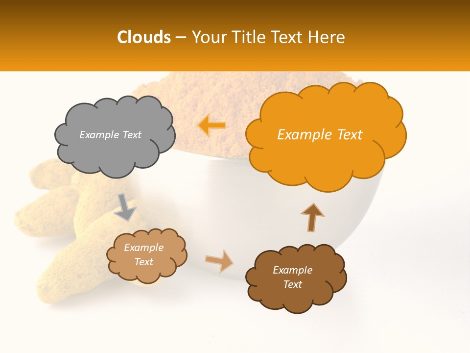 A Metal Bowl Filled With Yellow Powder Next To A Pile Of Yellow Powder PowerPoint Template