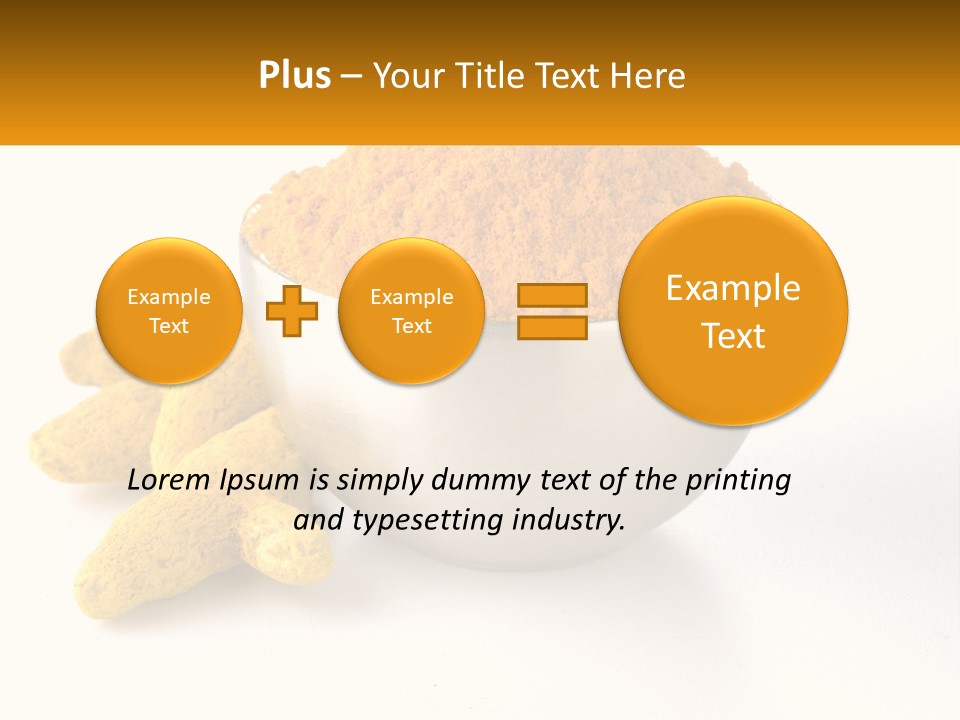 A Metal Bowl Filled With Yellow Powder Next To A Pile Of Yellow Powder PowerPoint Template